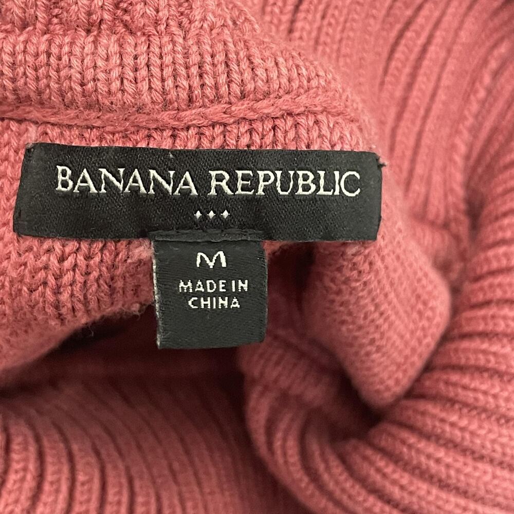 Banana Republic Sweater Womens M Pink Cowl Neck Pullover Cable Knit Long Sleeve - Picture 3 of 7